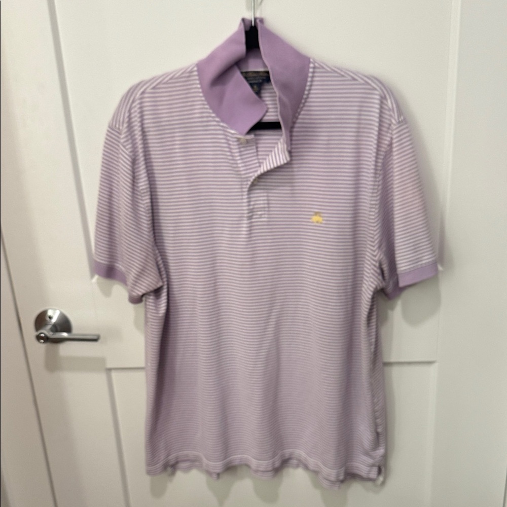 Men's Purple Striped Polo Shirt